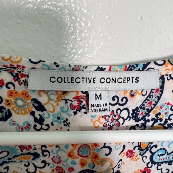 Collective Concepts Warner Lattice Detail Blouse Ivory Paisley - Picture 12 of 14